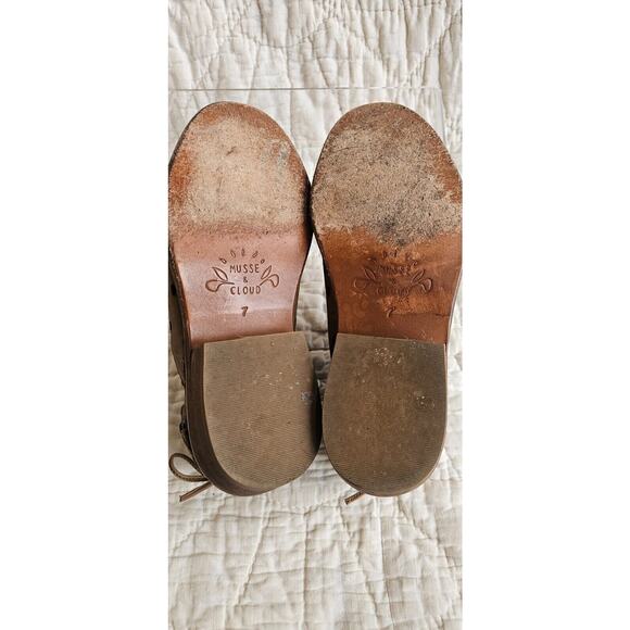 Anthropologie Musse & Cloud Western Perforated Leather Womens 7 Boots Booties - Picture 6 of 7